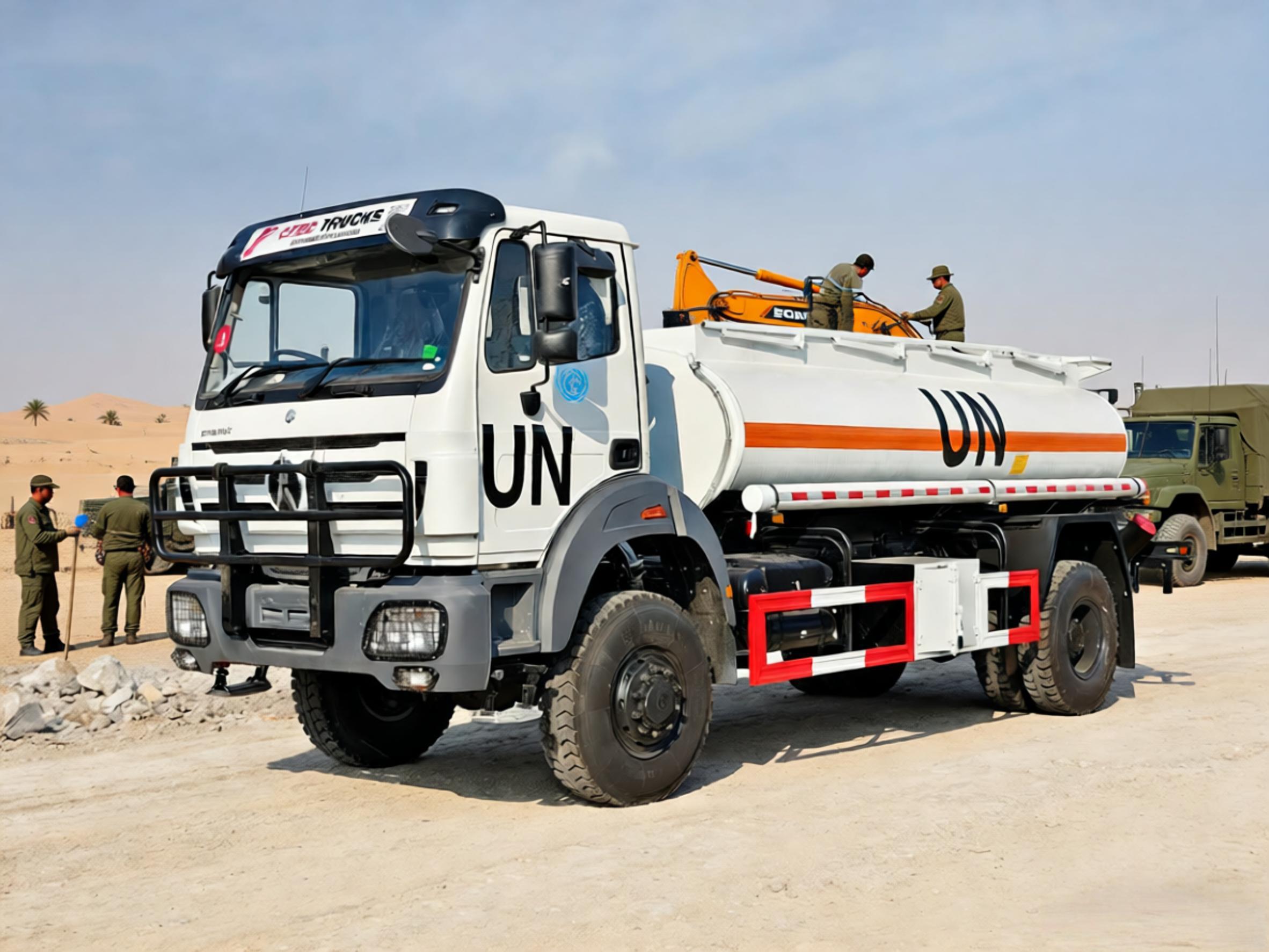 Africa beiben fuel tanker trucks working site Africa beiben fuel tanker trucks working site