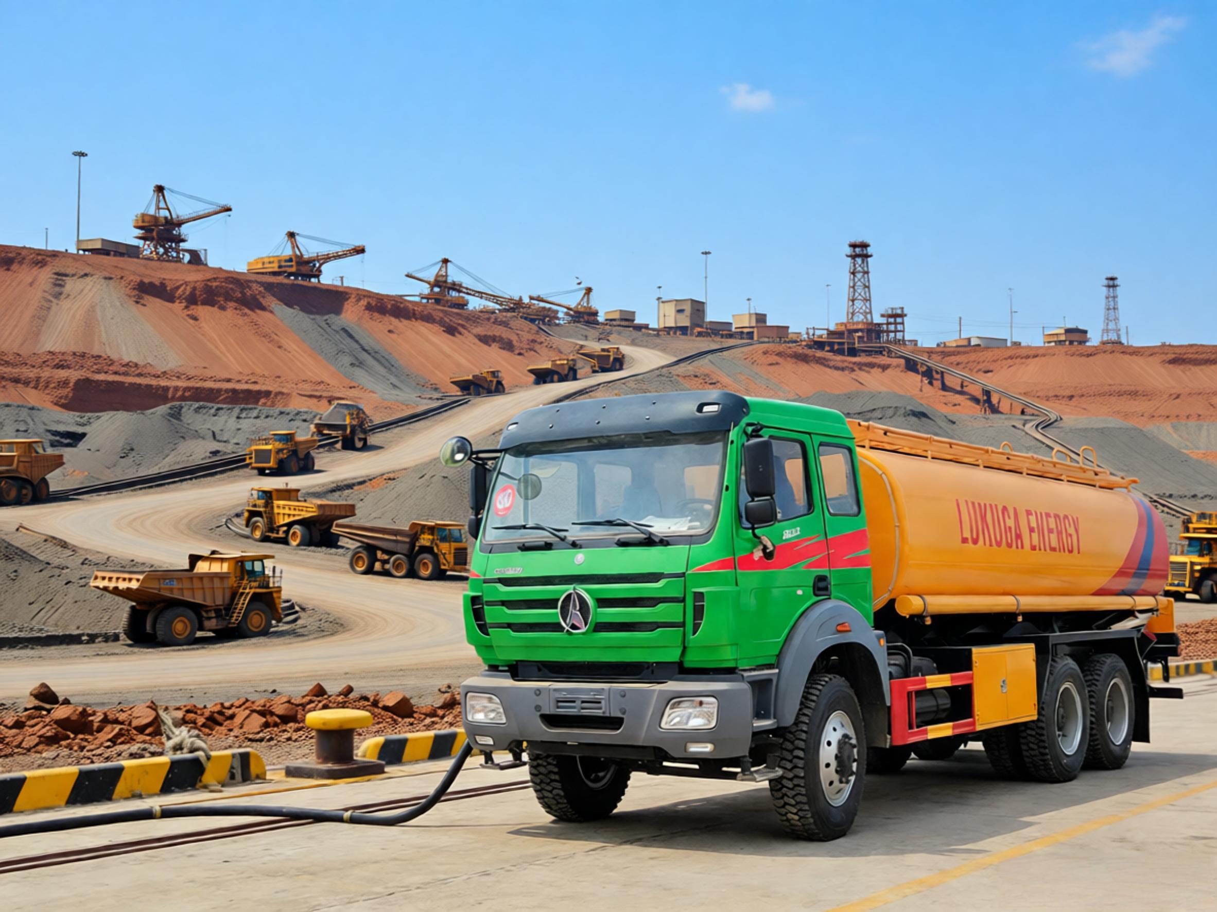 Congo beiben fuel tanker trucks working site Congo beiben fuel tanker trucks working site