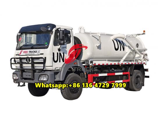 Beiben 4WD 10000 liters sewage tank truck for sale