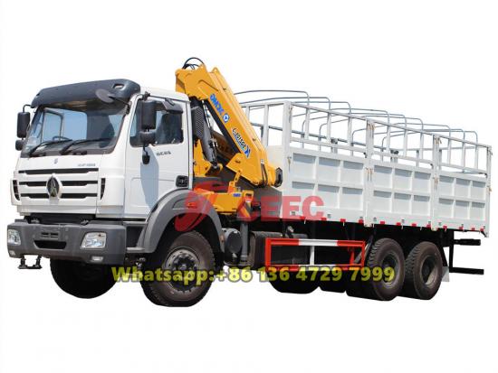 Beiben 2638 truck mounted XCMG knuckle boom crane